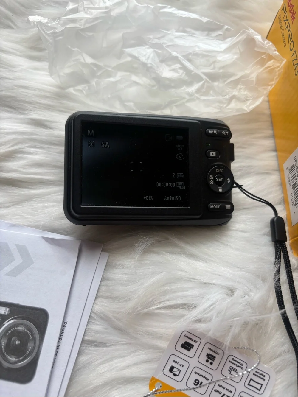 Kodak PIXPRO FZ43 Digital Camera - Black on Yellow Box